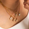 Wholesale Women's Retro Constellation Seashell Pendant Titanium Steel Necklace With 18K Vacuum Plating And Geometric Pattern