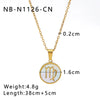 Wholesale Women's Retro Constellation Seashell Pendant Titanium Steel Necklace With 18K Vacuum Plating And Geometric Pattern