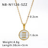 Wholesale Women's Retro Constellation Seashell Pendant Titanium Steel Necklace With 18K Vacuum Plating And Geometric Pattern