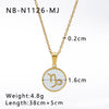Wholesale Women's Retro Constellation Seashell Pendant Titanium Steel Necklace With 18K Vacuum Plating And Geometric Pattern