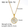 Wholesale Women's Retro Constellation Seashell Pendant Titanium Steel Necklace With 18K Vacuum Plating And Geometric Pattern