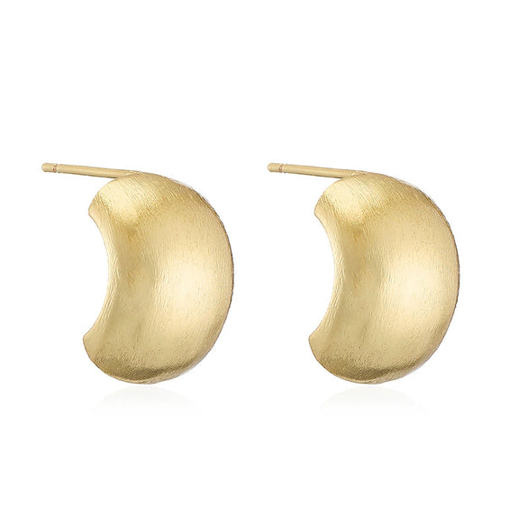 Wholesale Women's Retro Copper Electroplated Geometric Oval Cshaped Earrings