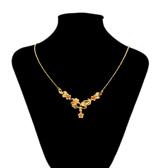 Wholesale Women's Retro Copperzinc Alloy Goldplated Tulip Flower Necklace