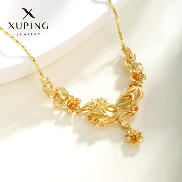 Wholesale Women's Retro Copperzinc Alloy Goldplated Tulip Flower Necklace