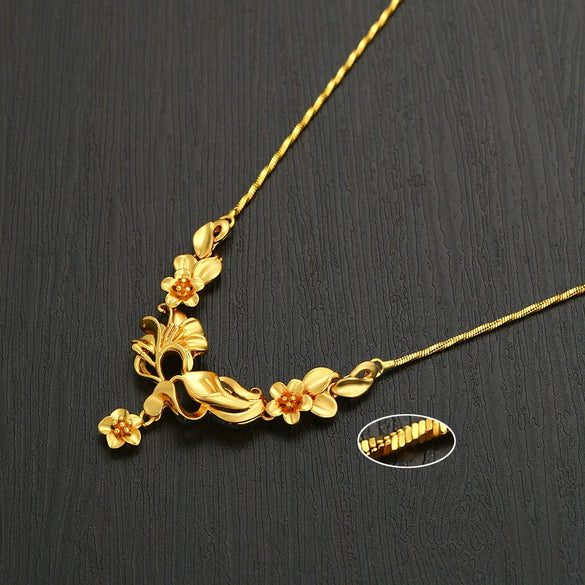 Wholesale Women's Retro Copperzinc Alloy Goldplated Tulip Flower Necklace