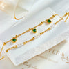Wholesale Women's Retro Creative Double Layer Stacked Beaded Titanium Steel Anklet With Heart Shaped Love Pendant