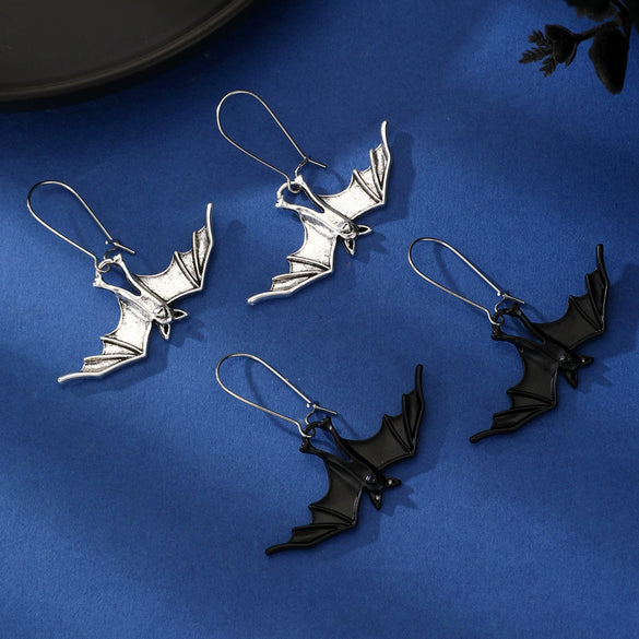 Wholesale Women's Retro Creative Gothic Style Alloy Bat Pendant Earrings With Animal Pattern And Electroplating Process