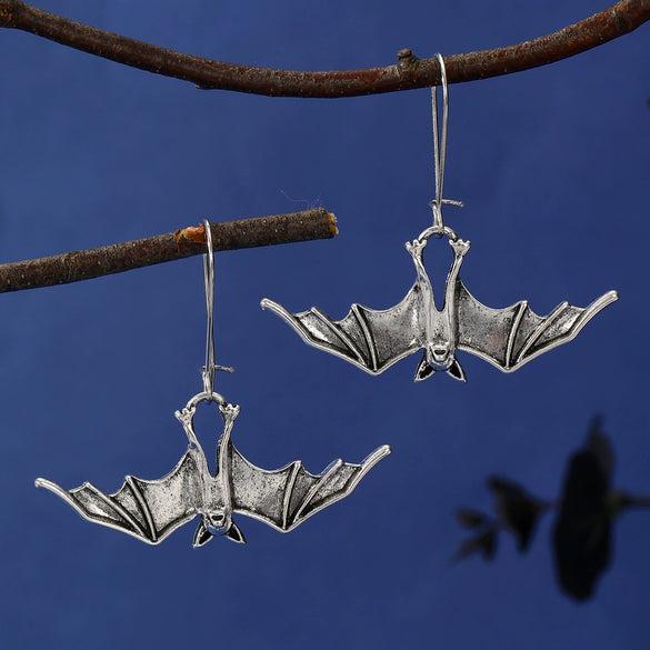 Wholesale Women's Retro Creative Gothic Style Alloy Bat Pendant Earrings With Animal Pattern And Electroplating Process