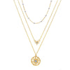 Wholesale Women's Retro Creative Simple Multilayer Clavicle Chain With Sun Pendant Alloy Material Geometric Pattern Electroplating Treatment