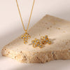 Wholesale Women's Retro Cross Stainless Steel Necklace With Geometric Pattern 18K Gold Plated By Vacuum Real Gold Electroplating In Pvd Furnace