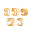 Wholesale Women's Retro Cshaped Alloy Multilayer Hollow Leaf Electroplated Ear Clip Fivepiece Set