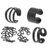 Wholesale Women's Retro Cshaped Alloy Multilayer Hollow Leaf Electroplated Ear Clip Fivepiece Set