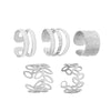 Wholesale Women's Retro Cshaped Alloy Multilayer Hollow Leaf Electroplated Ear Clip Fivepiece Set