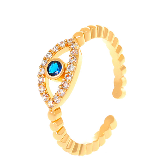 Wholesale Women's Retro Devil's Eye Opening Ring Jewelry Copper Electroplating