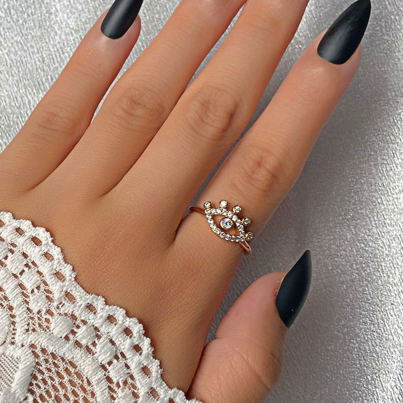 Wholesale Women's Retro Devil's Eye Opening Ring Jewelry Copper Electroplating