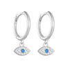 Wholesale Women's Retro Devil's Eye S925 Sterling Silver Earrings With Blue Diamond Zircon Design