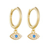 Wholesale Women's Retro Devil's Eye S925 Sterling Silver Earrings With Blue Diamond Zircon Design
