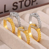 Wholesale Women's Retro Diamond Hemp Lace Ring Titanium Steel With 18K Gold Plated Electroplating Geometric Design