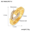 Wholesale Women's Retro Diamond Hemp Lace Ring Titanium Steel With 18K Gold Plated Electroplating Geometric Design