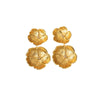 Wholesale Women's Retro Double Flower Titanium Steel Earrings 18K Gold Plated