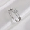 Wholesale Women's Retro Doublelayer Copper Ring With Microinlaid Zircon Butterfly Flap And Electroplating
