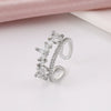 Wholesale Women's Retro Doublelayer Copper Ring With Microinlaid Zircon Butterfly Flap And Electroplating
