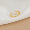 Wholesale Women's Retro Doublelayer Copper Ring With Microinlaid Zircon Butterfly Flap And Electroplating