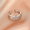 Wholesale Women's Retro Doublelayer Copper Ring With Microinlaid Zircon Butterfly Flap And Electroplating