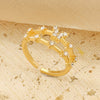 Wholesale Women's Retro Doublelayer Copper Ring With Microinlaid Zircon Butterfly Flap And Electroplating