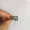 Wholesale Women's Retro Doublelayer Copper Ring With Microinlaid Zircon Butterfly Flap And Electroplating