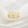 Wholesale Women's Retro Doublelayer Copper Ring With Microinlaid Zircon Butterfly Flap And Electroplating