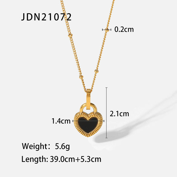 Wholesale Women's Retro Doublesided Love Necklace In Stainless Steel With Geometric Design And Electroplating