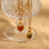 Wholesale Women's Retro Doublesided Love Necklace In Stainless Steel With Geometric Design And Electroplating
