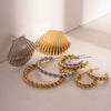 Wholesale Women's Retro Elegant Fanshaped Geometric Stainless Steel Electroplated Earrings Jewelry