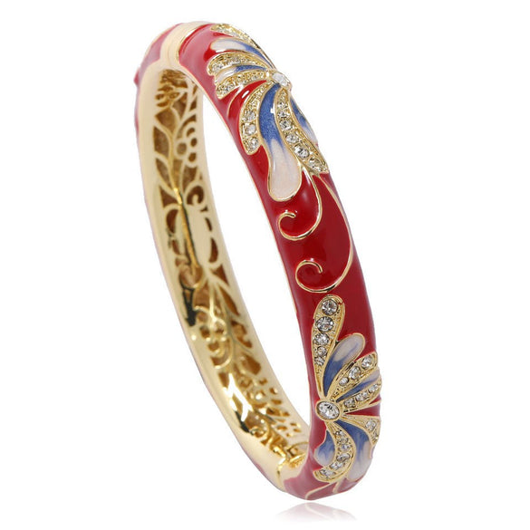 Wholesale Women's Retro Elegant Fashion Cloisonne Enamel Bracelet With Electroplating Treatment