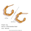 Wholesale Women's Retro Elegant Highend Geometric Ushaped Stainless Steel 18K Gold Plated Earrings Jewelry Combination