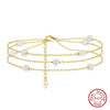 Wholesale Women's Retro Elegant S925 Sterling Silver Anklet With Natural Baroque Pearl And Geometric Design