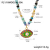 Wholesale Women's Retro Ethnic Style Natural Stone And Stainless Steel Beaded Necklace With Geometric Design And Electroplating Treatment