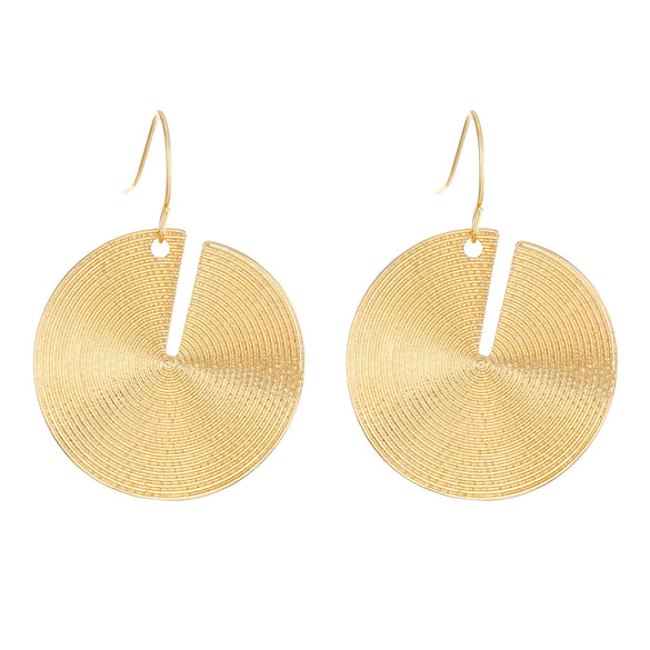 Wholesale Women's Retro Exaggerated Alloy Fan Shaped Irregular Earrings With Geometric Design And Electroplating