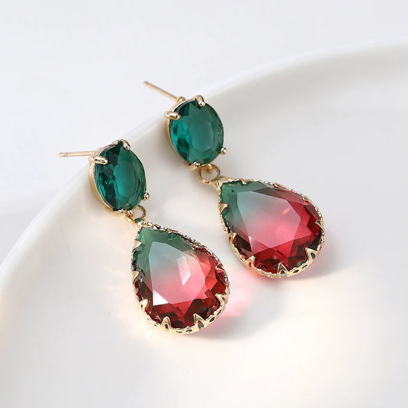 Wholesale Women's Retro Exaggerated Copper Gold Plated Geometric Earrings Electroplated