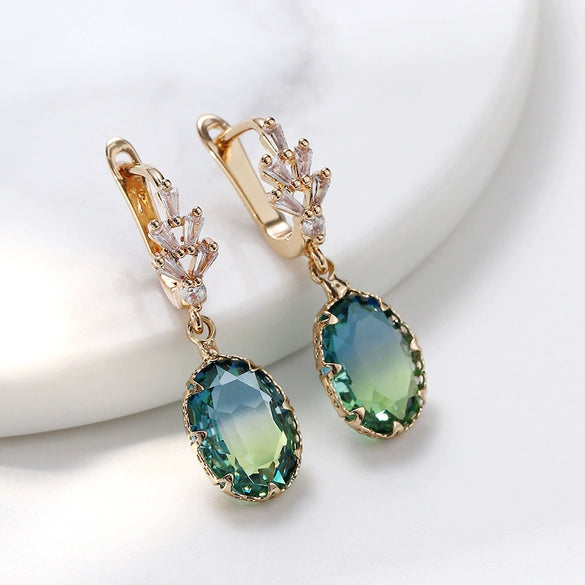 Wholesale Women's Retro Exaggerated Copper Gold Plated Geometric Earrings Electroplated