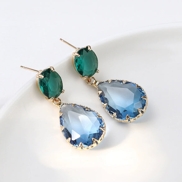 Wholesale Women's Retro Exaggerated Copper Gold Plated Geometric Earrings Electroplated