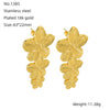 Wholesale Women's Retro Exaggerated Flower 316L Stainless Steel 18K Goldplated Earrings