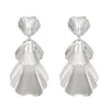 Wholesale Women's Retro Exaggerated Geometric Alloy Earrings With Plant Flowers And Leaves Pattern And Electroplating Treatment