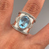 Wholesale Women's Retro Exaggerated Geometric Alloy Finger Ring With Electroplating