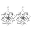 Wholesale Women's Retro Exaggerated Metal Hollow Flower Geometric Woven Earrings With Electroplating