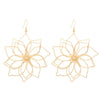 Wholesale Women's Retro Exaggerated Metal Hollow Flower Geometric Woven Earrings With Electroplating