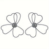 Wholesale Women's Retro Exaggerated Metal Hollow Flower Geometric Woven Earrings With Electroplating