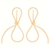 Wholesale Women's Retro Exaggerated Metal Hollow Flower Geometric Woven Earrings With Electroplating
