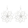 Wholesale Women's Retro Exaggerated Metal Hollow Flower Geometric Woven Earrings With Electroplating